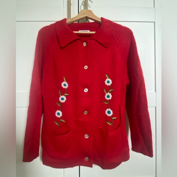 Batsheva Embroidered cardigan Medium EUC - Picture 4 of 6